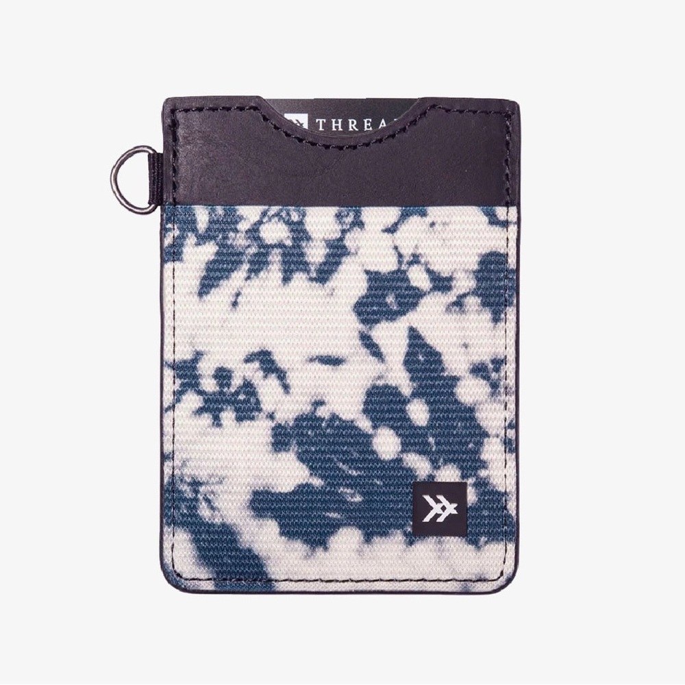 Thread Wallets Vertical Minimilist Wallet Blue Tie-Dye Bodhi New NWOT